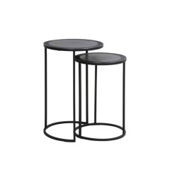 SIDE TABLE TLC SET OF 2 ANTIQUE BLACK - CAFE, SIDE TABLES